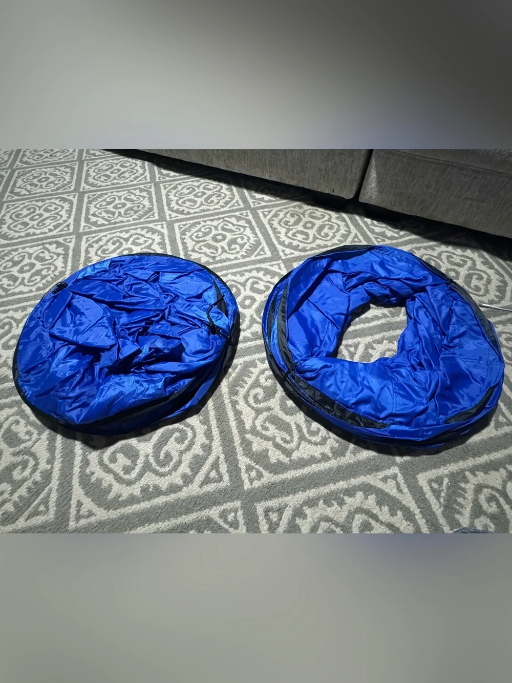Dog Agility blue Tunnel set portable Training Play 2 tunnels toy
